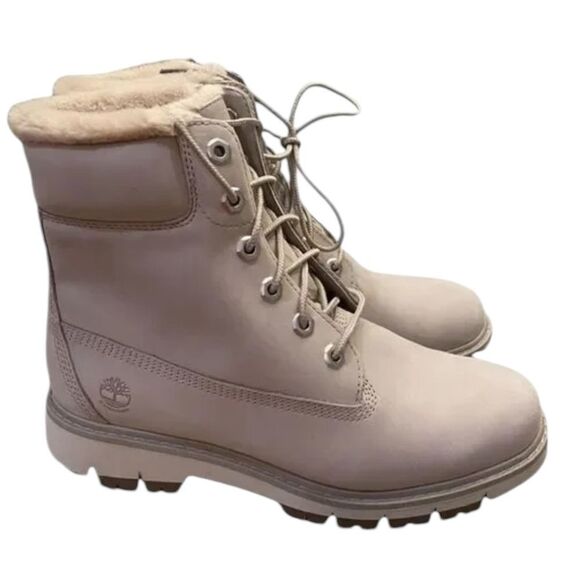NEW Timberland Lucia Way Women's Lt Taupe Nubuck Leather Warmlined Boots 8